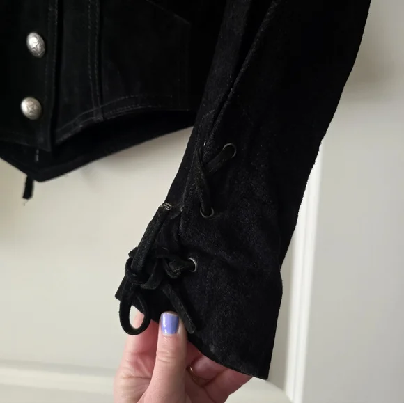 SOLD Vintage Wilsons Leather Suede Fringe Western Jacket Biker Gothic Rodeo - Picture 5 of 14